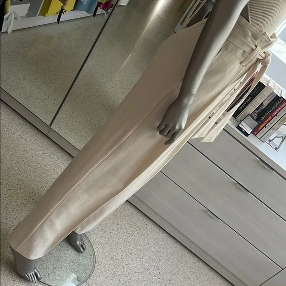 Zara Cream Wide Leg Jumpsuit with Paper-Bag Waist - Picture 6 of 12